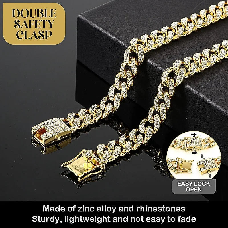 Dog Chain Collar Luxury Gold Pet Metal Chain Collar for Small Medium Large Dogs Cats Pet Jewelry Necklace Accessorie